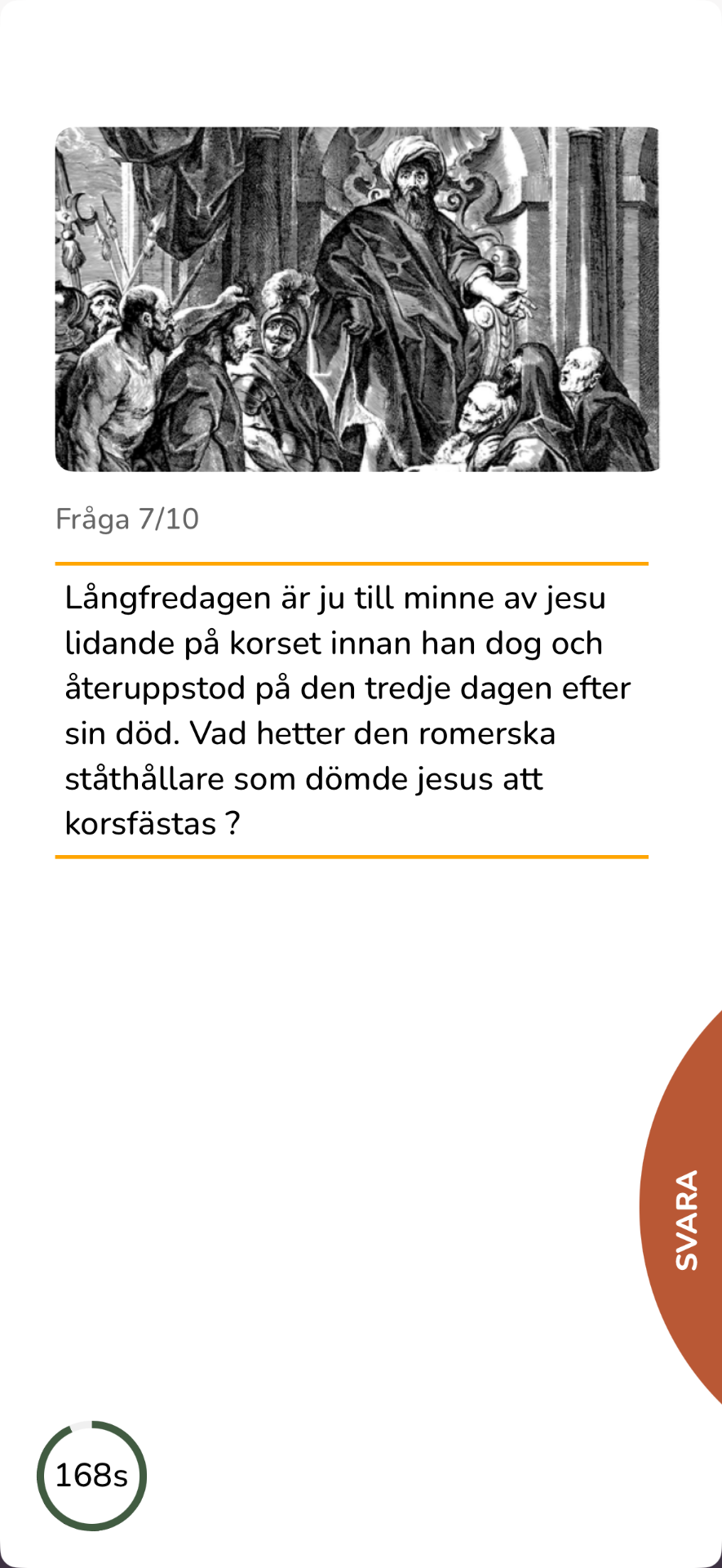 ActiveQuiz fråga i appen